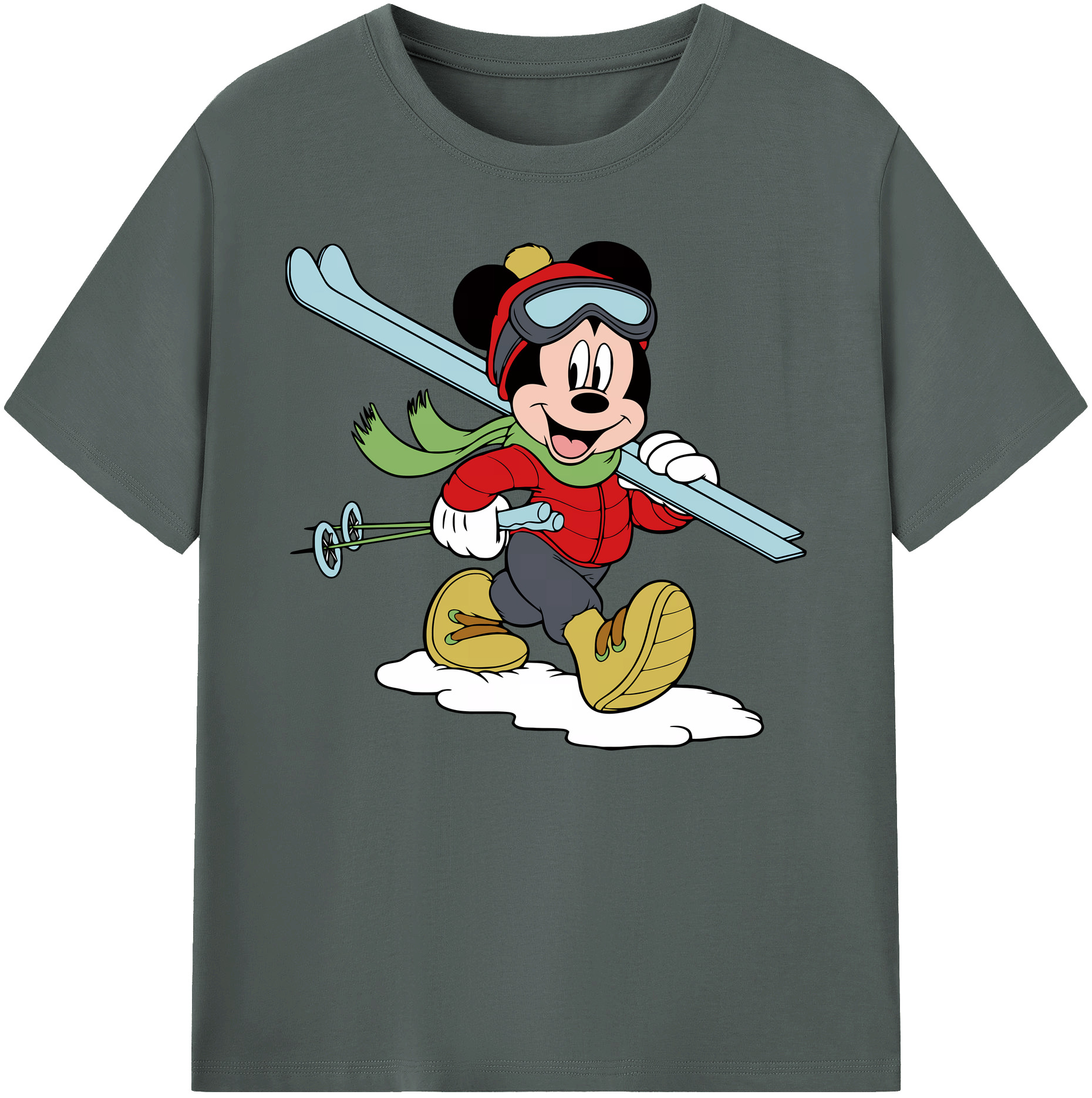 ミッキーマウス Mickey Mouse 綿100％ メンズ半袖Tシャツ｜肌触りやわらか＆通気性